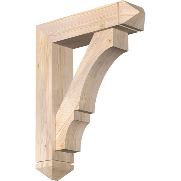 Ekena Millwork Balboa Arts and Crafts Smooth Bracket w/ Offset Brace, Douglas Fir, 7 1/2"W x 30"D x 38"H BKT0806X30X38BOA03SDF - main